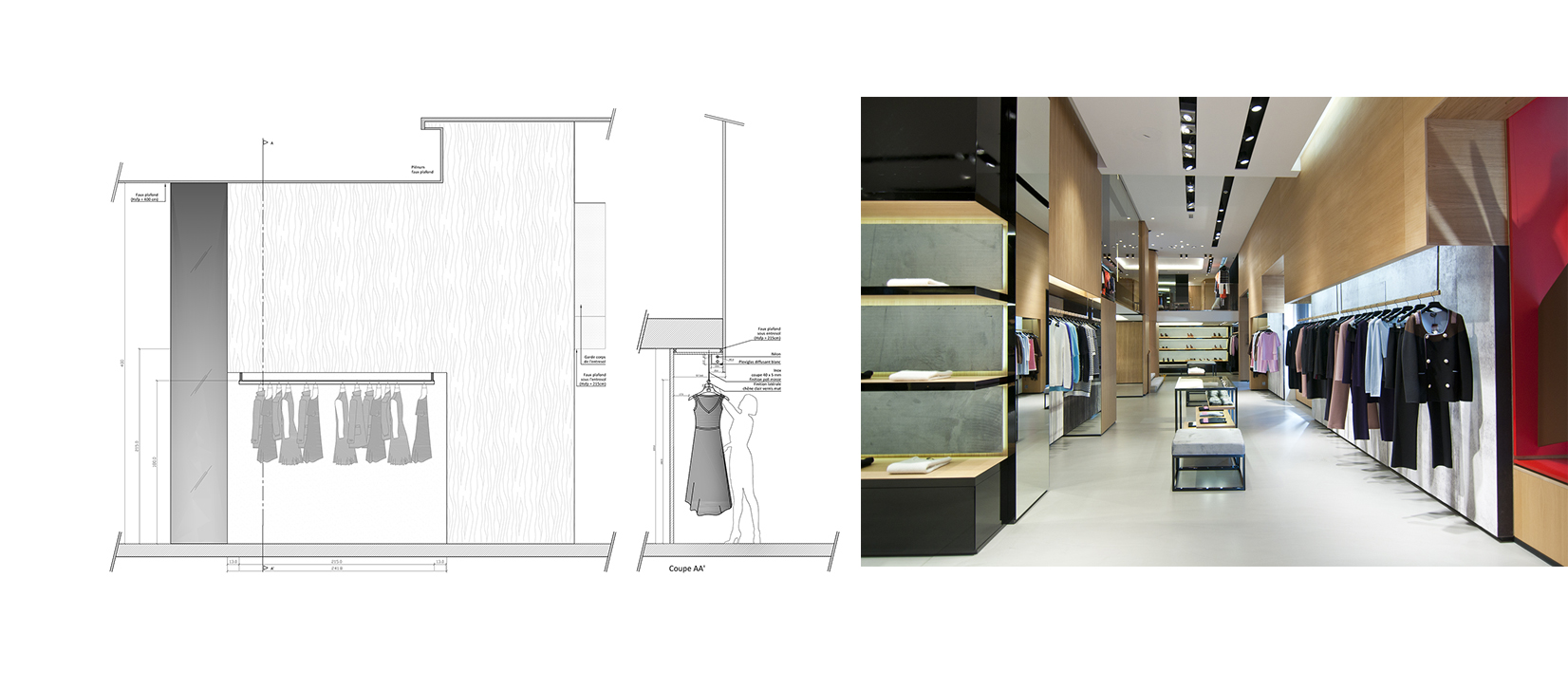 Dessinateur plans d'execution pour Atelier UTO (Tous droits réservés) - boutique Sonia Rykiel 500m2 - Saint Germain des prés - Paris FR - Crédits photo Jules Rodet